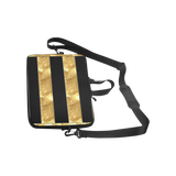 Black Gold Stripes Laptop Handbags 13"