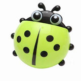 Cute Ladybug Insect Bathroom Wall Suction Hook Rack Toothbrush Holder