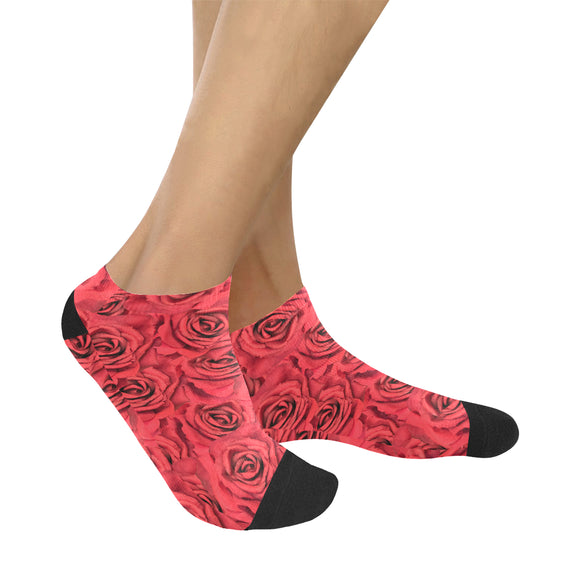 Radical Red Roses Women's Ankle Socks