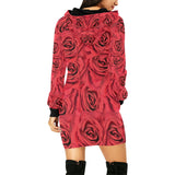 Radical Red Roses All Over Print Hoodie Mini Dress (Model H27)