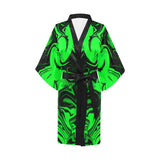 Dark Pastel Greens Kimono Robe