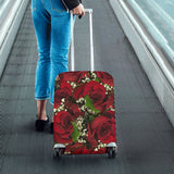 Carmine Roses Luggage Cover/Small 24'' x 20''