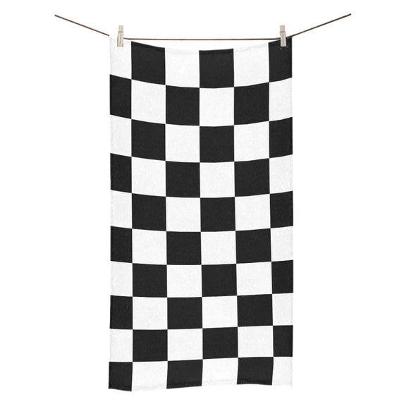 Black White Checkers Bath Towel 30