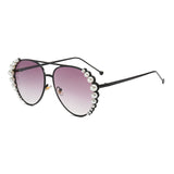 Personality Pearl Women Driving Ocean Sheet Sunglasses