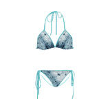 Water Blue Splatter Custom Bikini Swimsuit