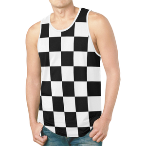 Black White Checkers New All Over Print Tank Top for Men (Model T46)