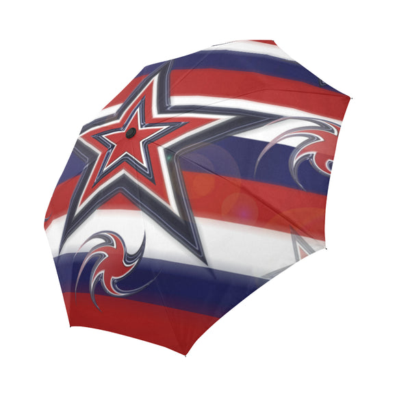 Tricolor Stars Stripes Auto-Foldable Umbrella