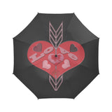 Arrow Through Love Hearts Semi-Automatic Foldable Umbrella (Model U05)