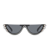 Cat Eye Sunglasses Women Luxury Brand Metal Jewel Rhinestone Decoration Vintage Shades