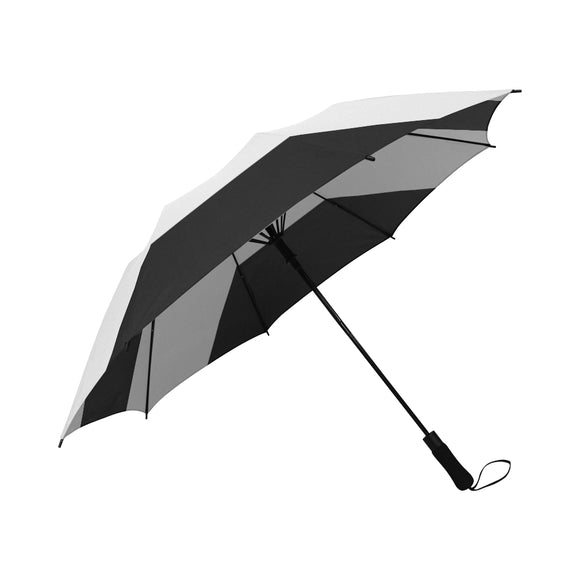Black White Stripes Semi-Automatic Foldable Umbrella (Model U05)