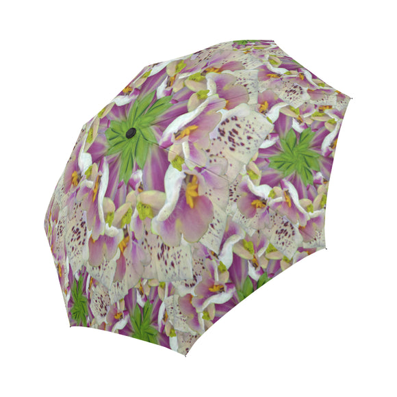 Digitalis Purpurea Flora Auto-Foldable Umbrella