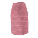 Pink Purple Plaid Women's Pencil Skirt