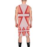 Shades of Red Patchwork All Over Print Basketball Uniform