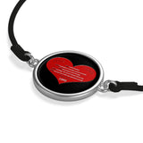 Red Heart Love Poem Cord Bracelet
