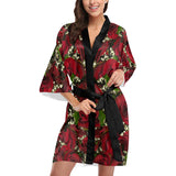 Carmine Roses Kimono Robe