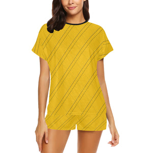 Selective Yellow Crisscross Women's Short Pajama Set (Sets 01)