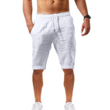 Men's Sports Cotton Linen Solid Color Five-Point Short Pants