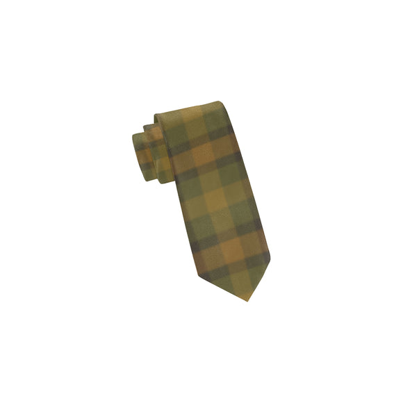 Gold Olive Plaid Classic Necktie (Two Sides)