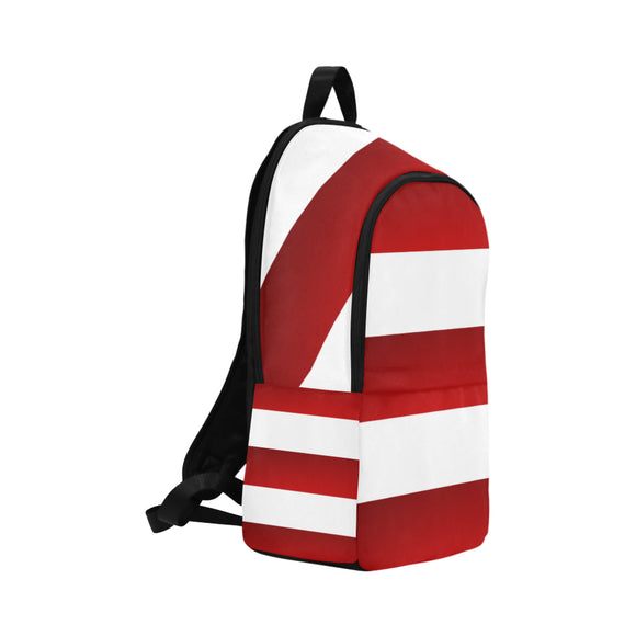 Red White Stripes Fabric Backpack for Adult (Model 1659)