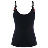 Women Embroidery Women Cami Tank Top Plus Size Slim Sleeveless Camisole Spaghetti Strap