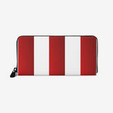 Red White Stripes Unisex Premium PU Leather Wallet