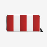 Red White Stripes Unisex Premium PU Leather Wallet
