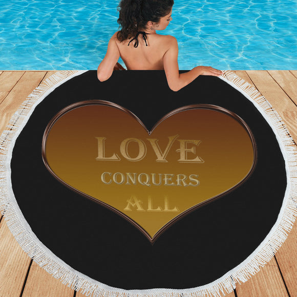 Love Conquers All Heart Circular Beach Shawl 59