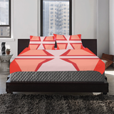 Shades of Red Patchwork 3-Pieces Bedding Set