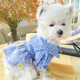 Skirt Princess Teddy Grid Pettiskirt Dress Pet Clothes Costume Apparel