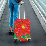 Red Orange Poinsettias Luggage Cover/Small 24'' x 20''