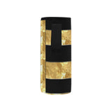 Black Gold Stripes Neoprene Water Bottle Pouch/Small