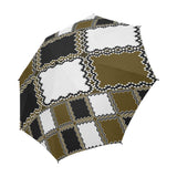 Black White Madras Semi-Automatic Foldable Umbrella (Model U05)