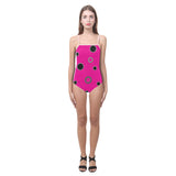 Black Polka Dots Strap Swimsuit ( Model S05)