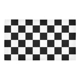 Black White Checkers Bath Rug 16''x 28''