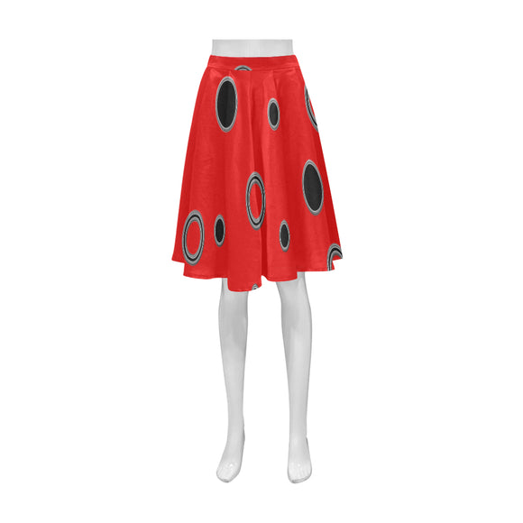 Black Polka Dots Athena Women's Short Skirt (Model D15)