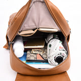 Multifunction Women Leather Backpack School Bag Shoulder Sac A Dos Travel Rucksacks