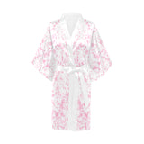 Pink Carnation Splatter Kimono Robe
