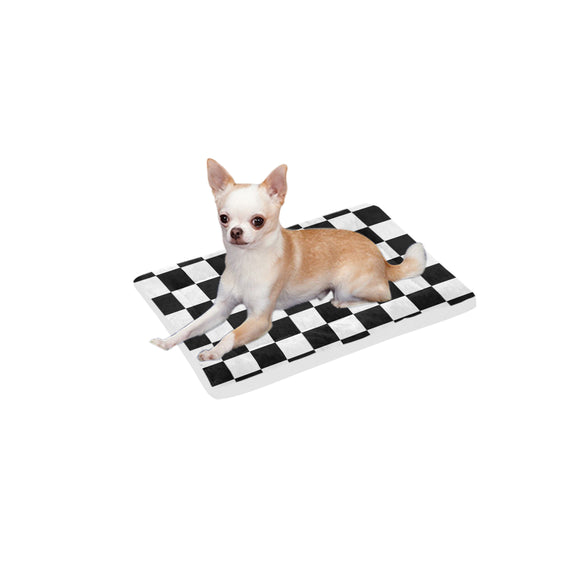 Black White Checkers Pet Bed 18