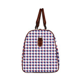 Red White Blue Houndstooth Waterproof Travel Bag/Small (Model 1639)