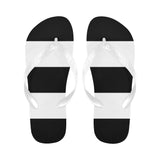 Black White Stripes Flip Flops for Men/Women (Model 040)