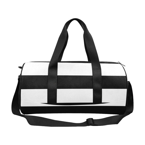 Black White Stripes Duffle Bag (Model 1679)