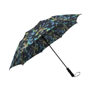 Black Russian Flora Semi-Automatic Foldable Umbrella (Model U05)