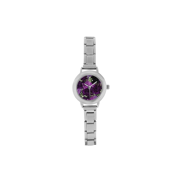 Little Purple Carnations Women's Italian Charm Watch(Model 107)