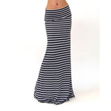 Long Plus Size Package Hip Striped Maxi Women's Slim Mermaid Skirt