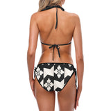 Black White Tiles Custom Bikini Swimsuit (Model S01)