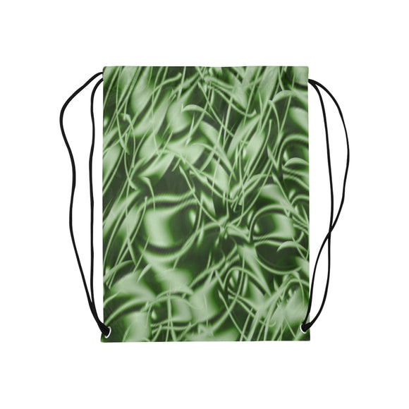 Palm Leaf Dell Medium Drawstring Bag Model 1604 (Twin Sides) 13.8