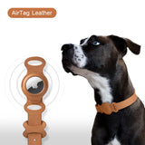 Leather Pet Adjustable Apple Airtag Tracker Anti-Lost Case Collar