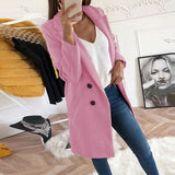 Plus Size Wool Coat Women Blazer Cashmere Solid Medium Long Section