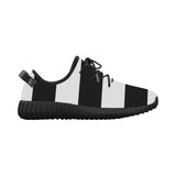 Black White Stripes Grus Women's Breathable Woven Running Shoes (Model 022)