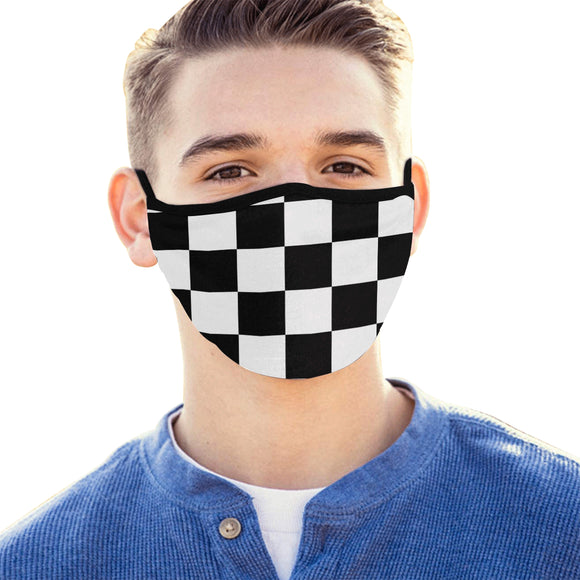Black White Checkered Mouth Mask
